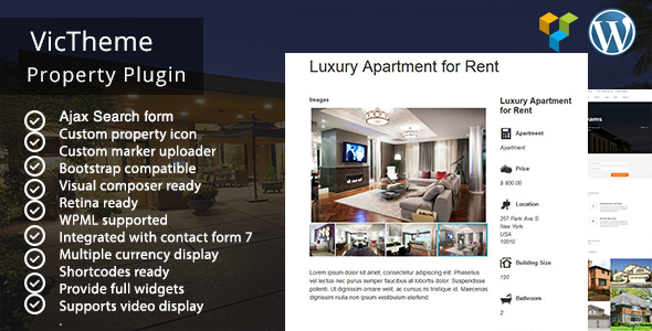 WordPress Property Real Estate Plugin official Envato preview