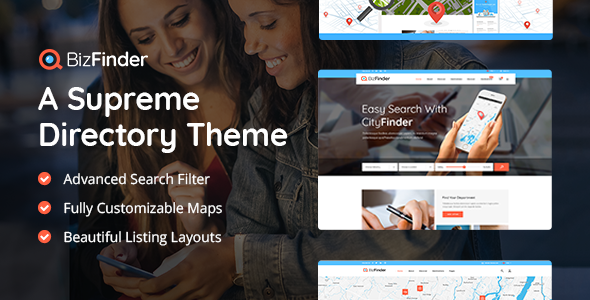 BizFinder - Business Directory WordPress Theme official Envato preview
